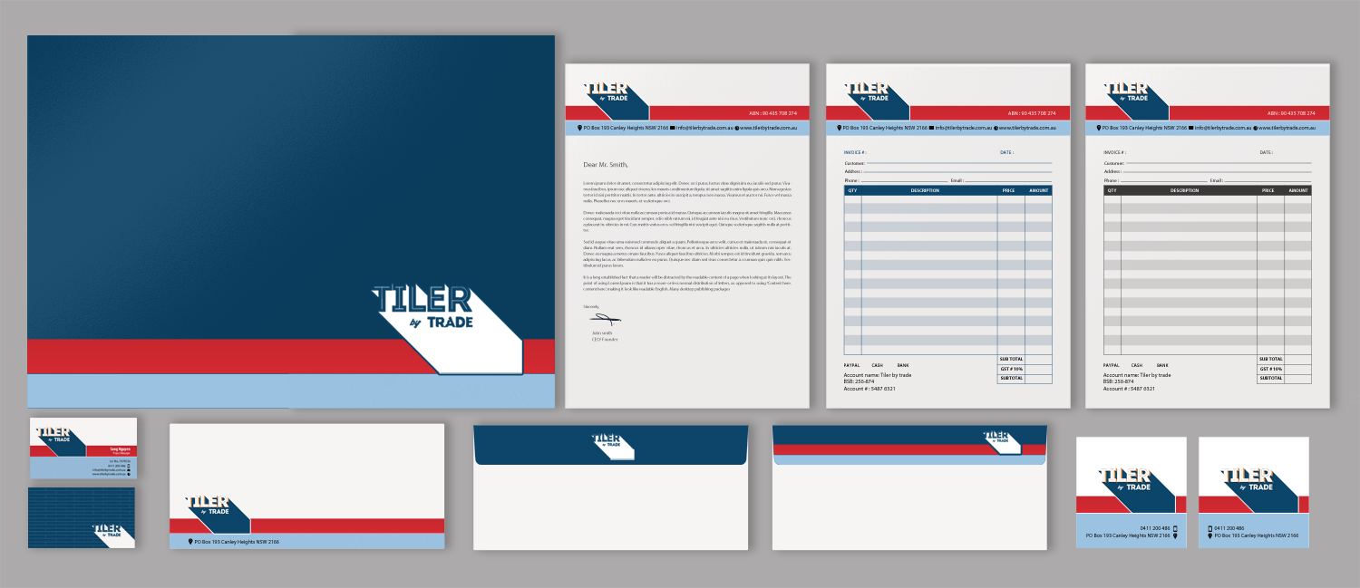Stationery Design by chandrayaan.creative for Tiler by trade | Design #11754509