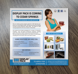 Zeitungsanzeige-Design von Alexandar für Display Pack, Inc. | Design: #11696155