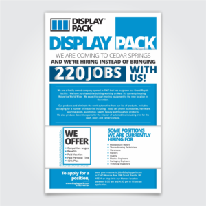 Newspaper Ad Design by fatchvrdsgn for Display Pack, Inc. | Design: #11707827