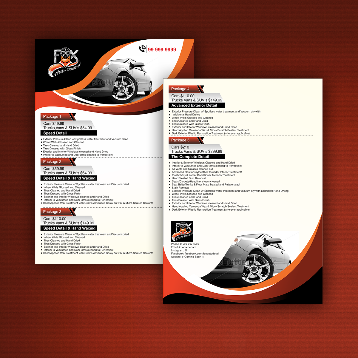 Design de Flyer par VAJAN pour Fox Automotive Detailing | Design #11685346