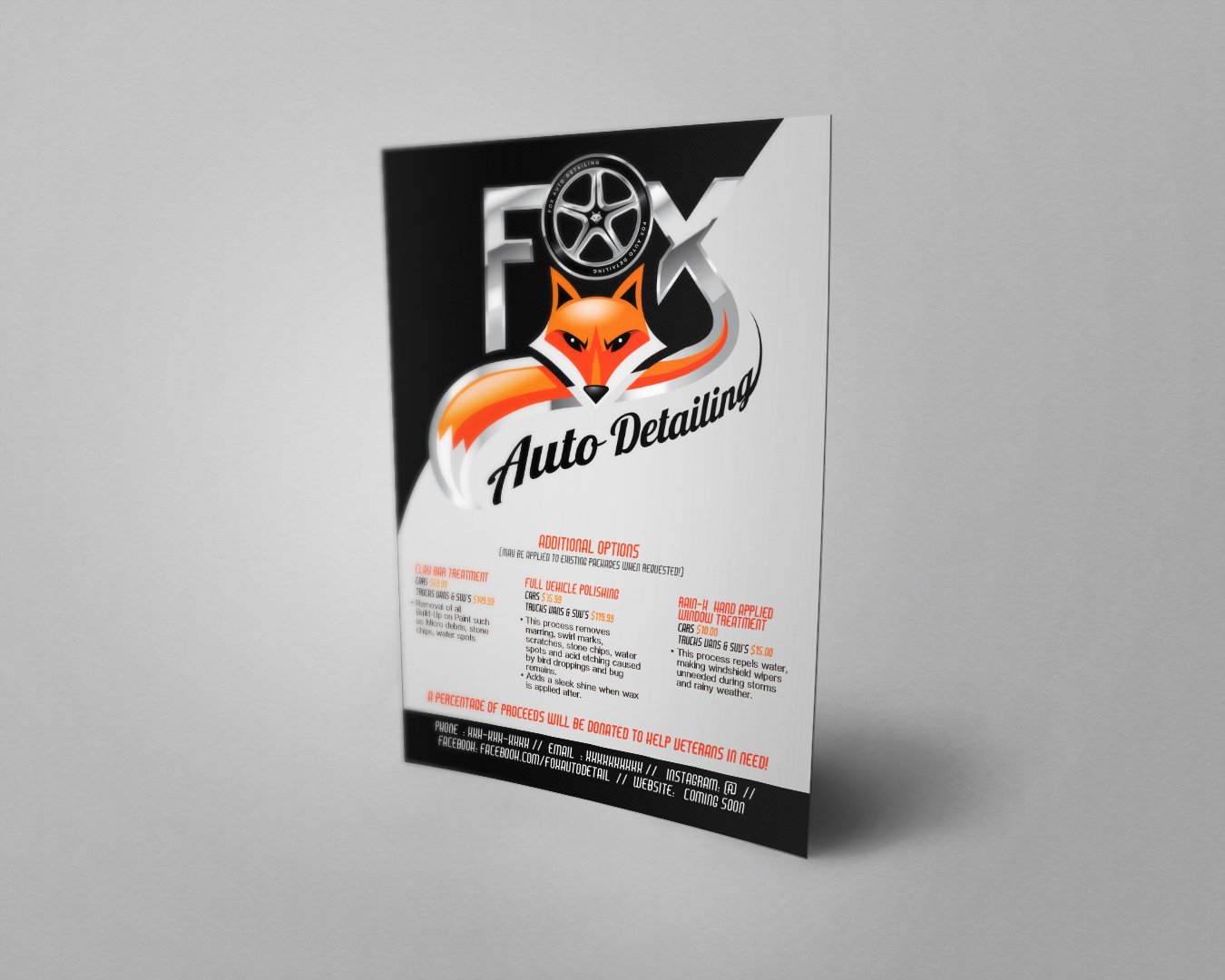 Flyer Design by dnavarrou for Fox Automotive Detailing | Design #11721381