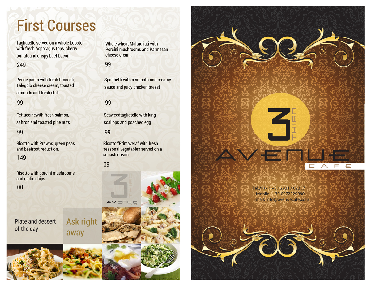 Menu Design by uk for RSI | Design #2357935