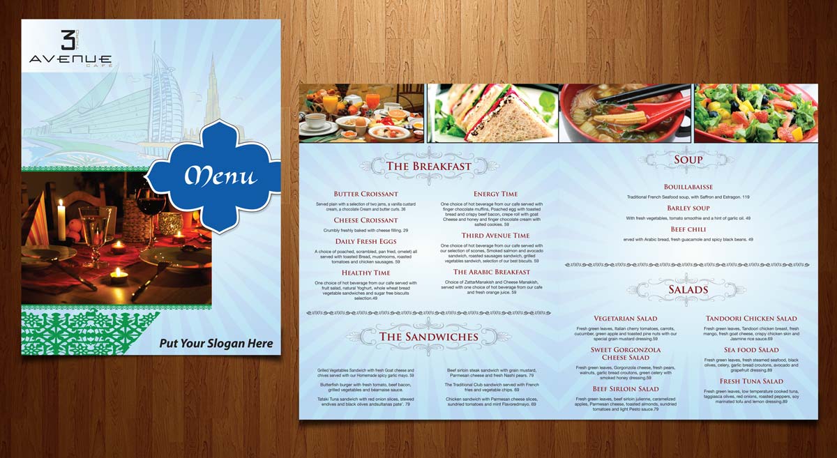 Menu Design by theblueart for RSI | Design #2354983
