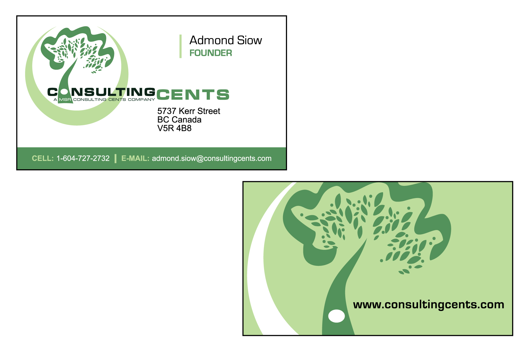 Business Card Design by Lilly Brennan for MSR Consulting Cents | Design #25409