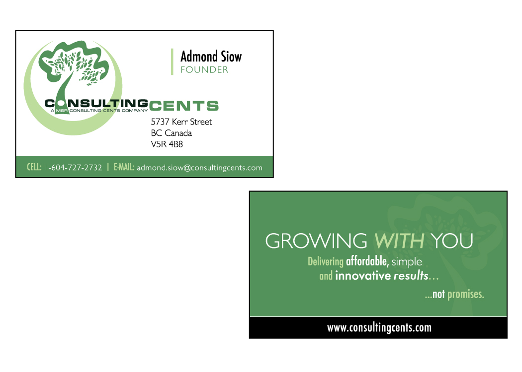 Diseño de Tarjeta de Presentación por Lilly Brennan para MSR Consulting Cents | Diseño #26145