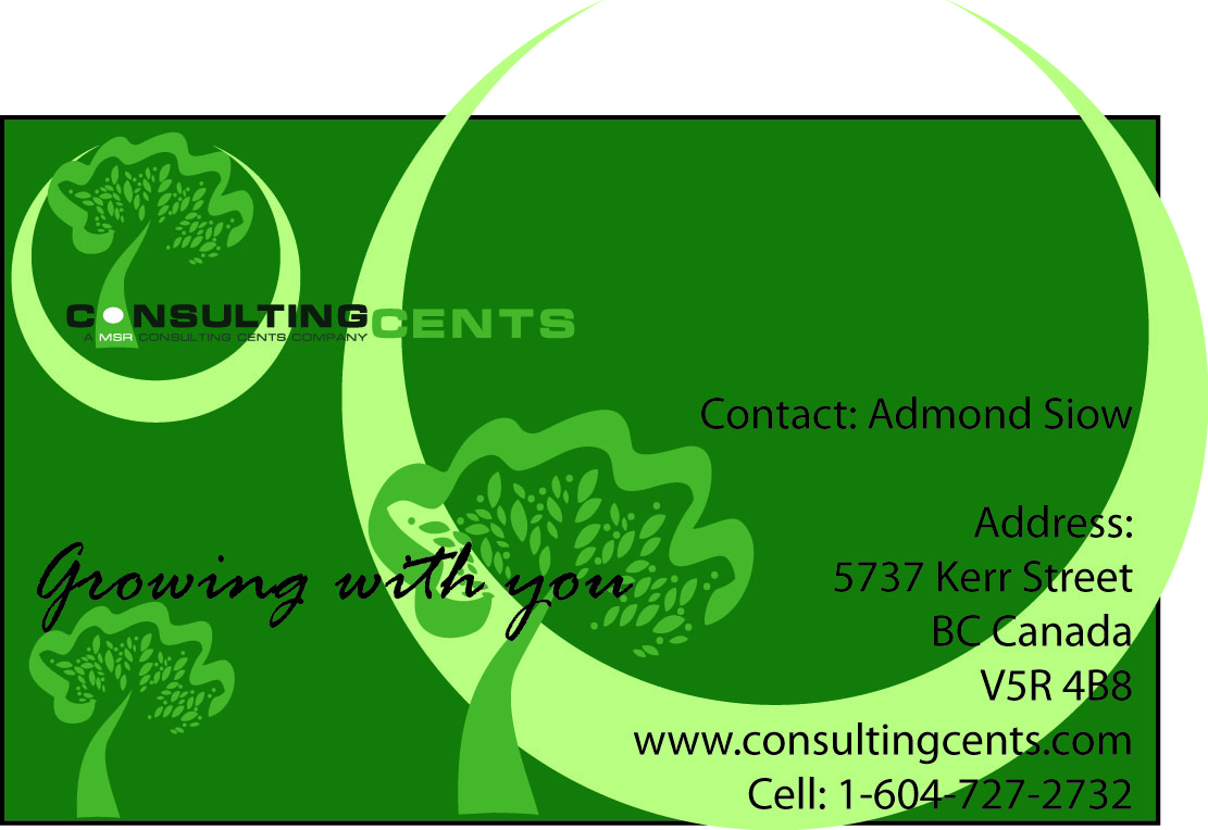 Business Card Design by Emily Butters for MSR Consulting Cents | Design #25660