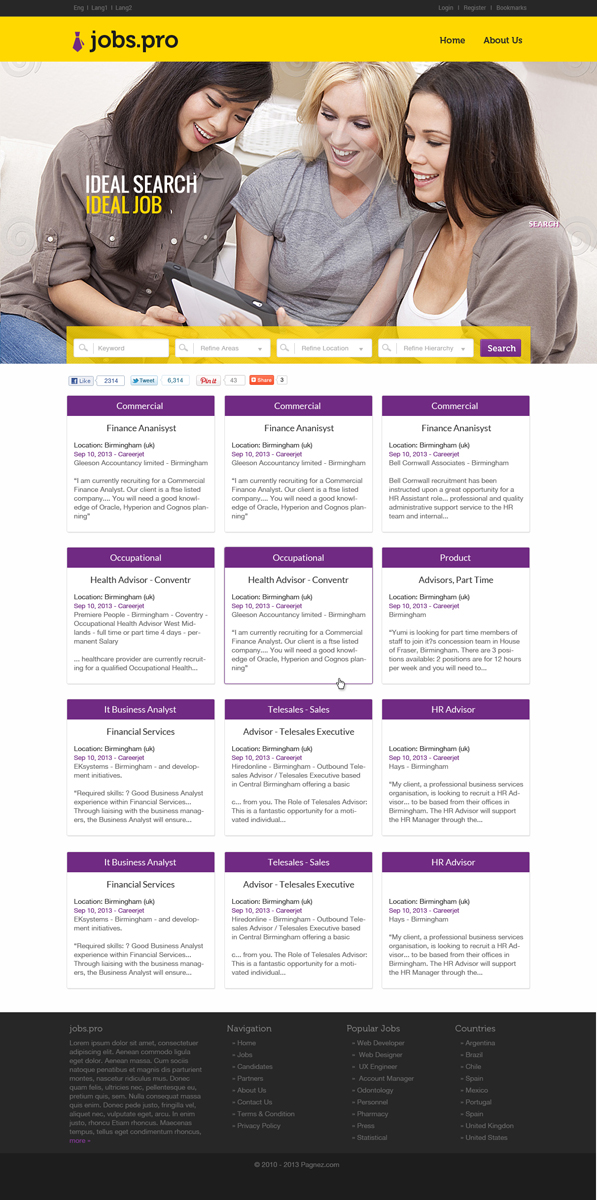 Diseño Web por Violeta Pironkova para Vagas.pro | Diseño #2350881