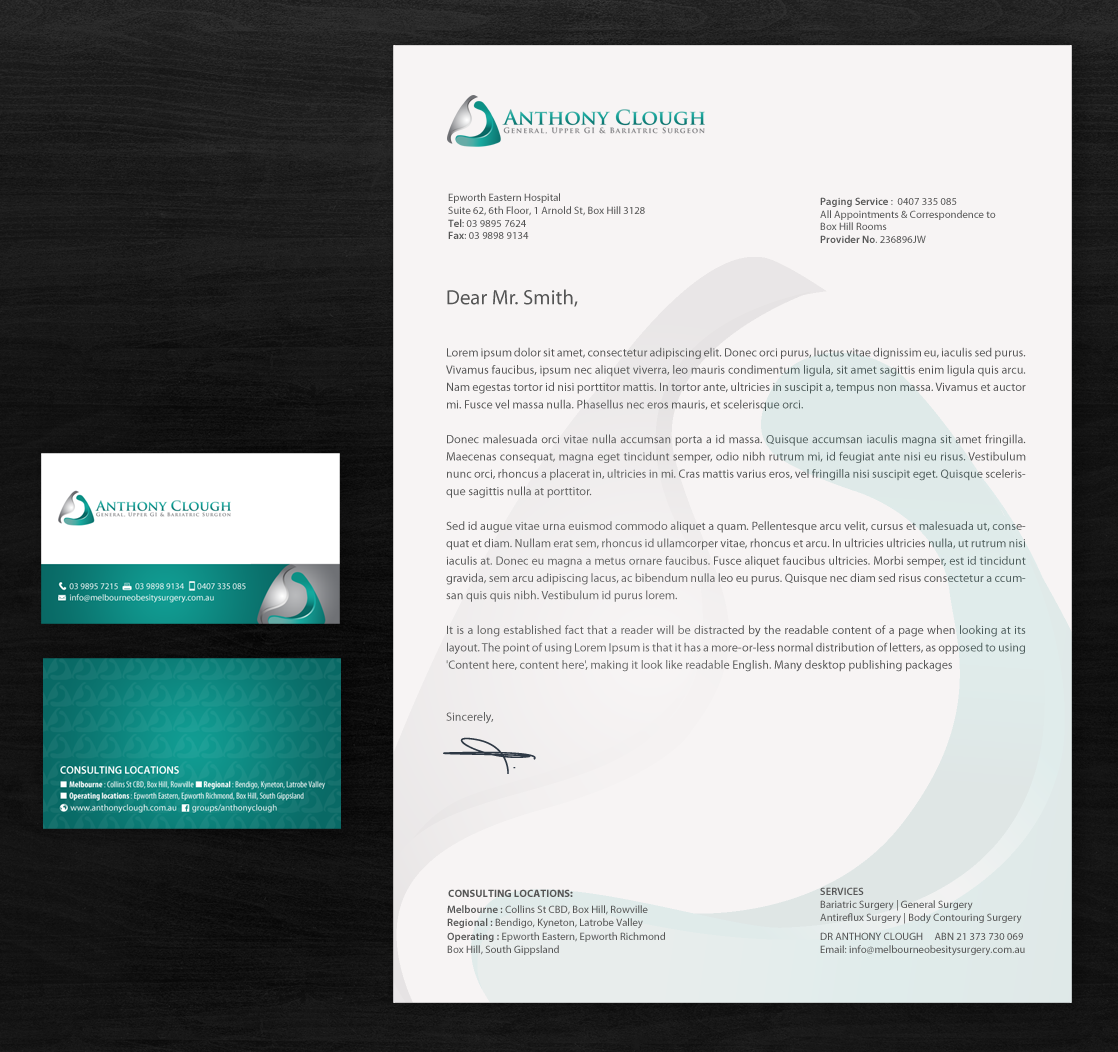 Stationery Design by chandrayaan.creative for Anthony Clough | Design #11725895