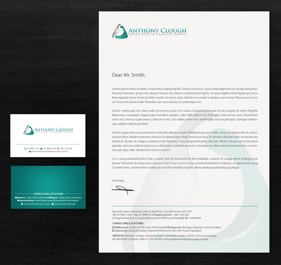 Stationery Design by chandrayaan.creative for Anthony Clough | Design #11725908