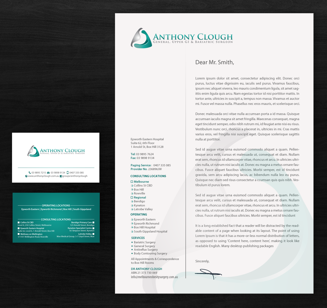 Stationery Design by chandrayaan.creative for Anthony Clough | Design #11767746