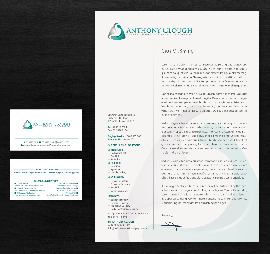 Stationery Design by chandrayaan.creative for Anthony Clough | Design #11836508