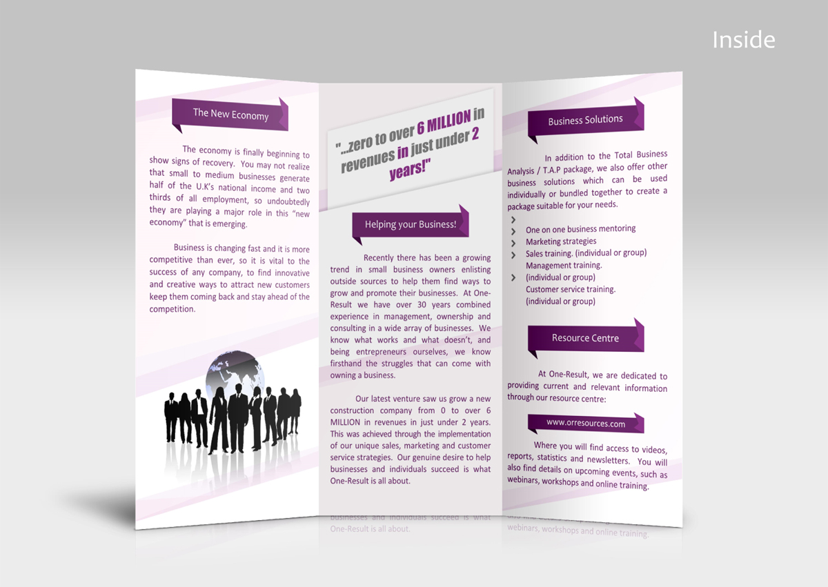 Brochure Design by Shriharsha Shettigara for One-Result | Design #2403105