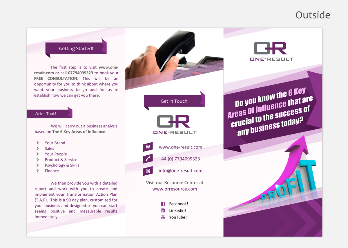 Brochure Design by Shriharsha Shettigara for One-Result | Design #2403107