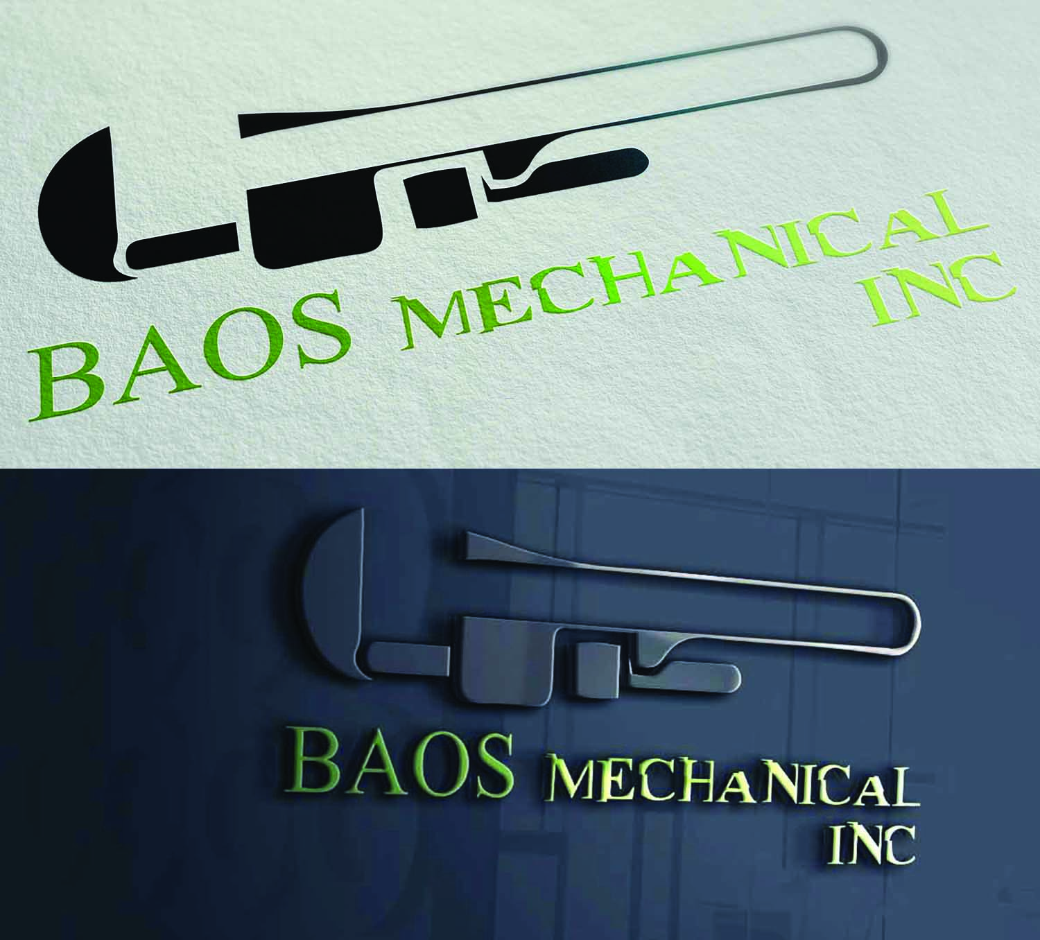 Logo Design by NAVENDU SHARMA for Baos Mechanical | Design #11709084