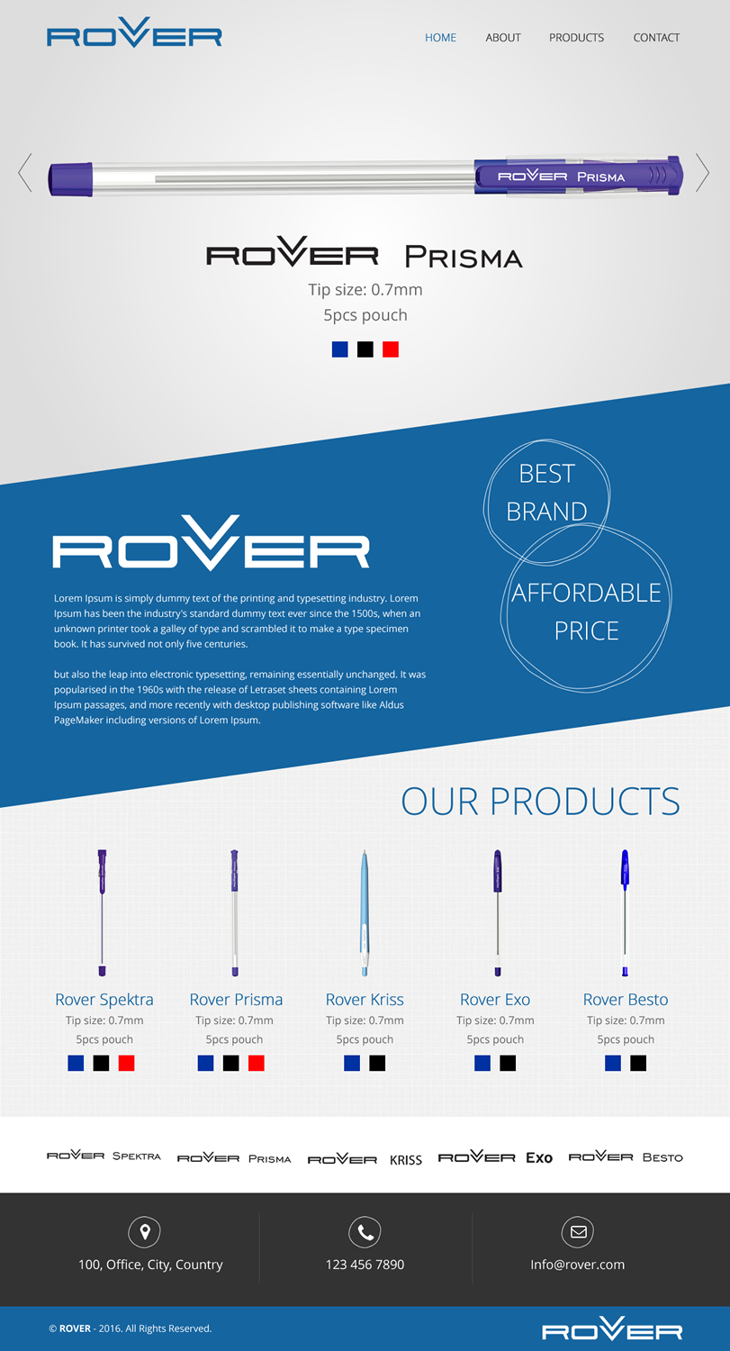 Diseño Web por rightway para Rover Writing Instruments | Diseño #11793800
