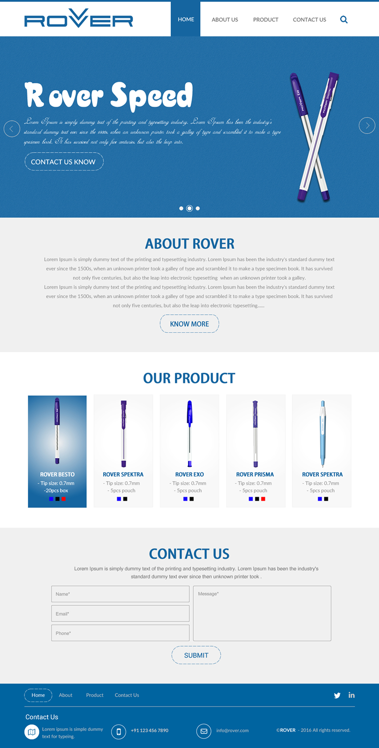 Web Design by rightway for Rover Writing Instruments | Design #11793843