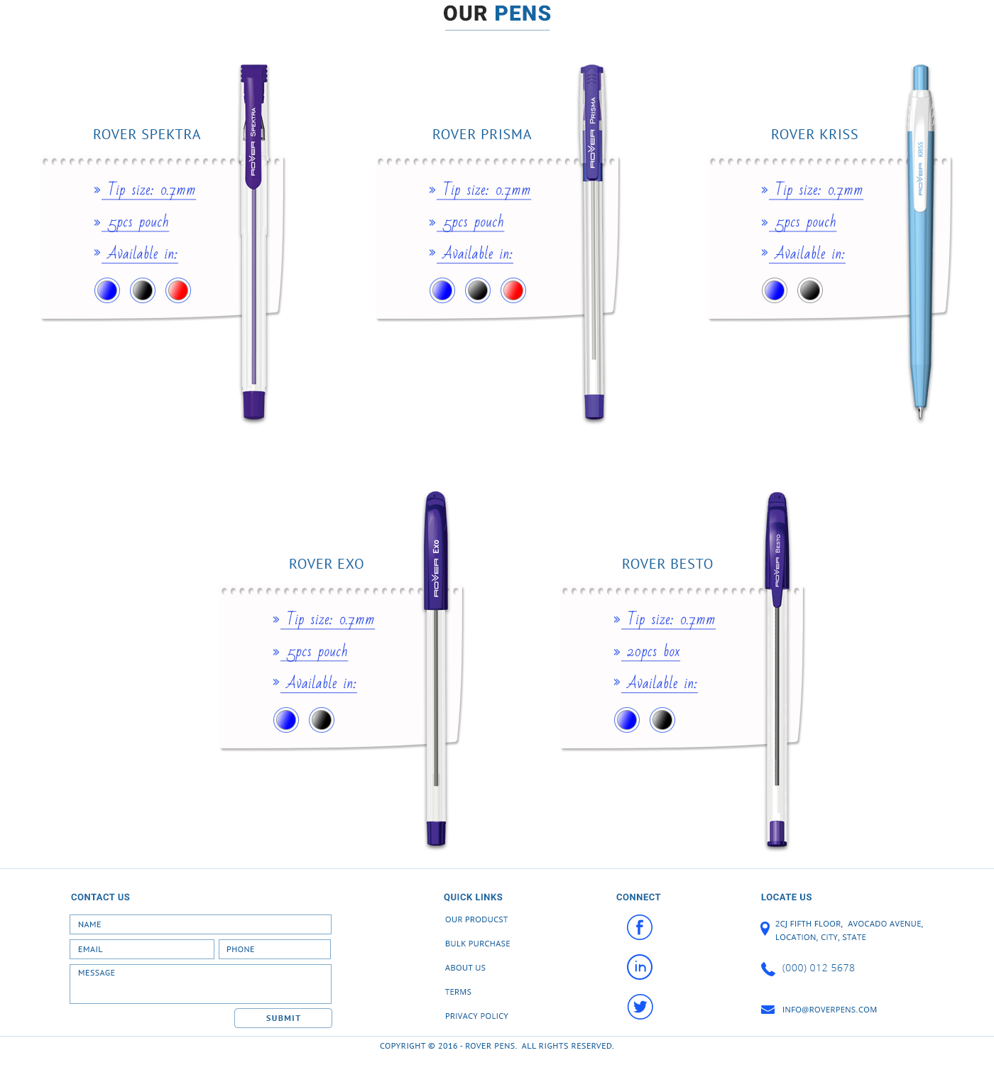 Web Design by Advanced Designs for Rover Writing Instruments | Design #11870721