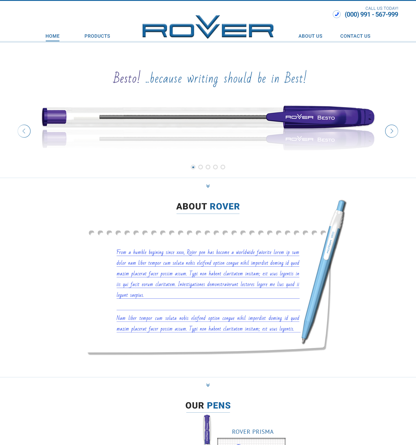 Web Design by Advanced Designs for Rover Writing Instruments | Design #11877093