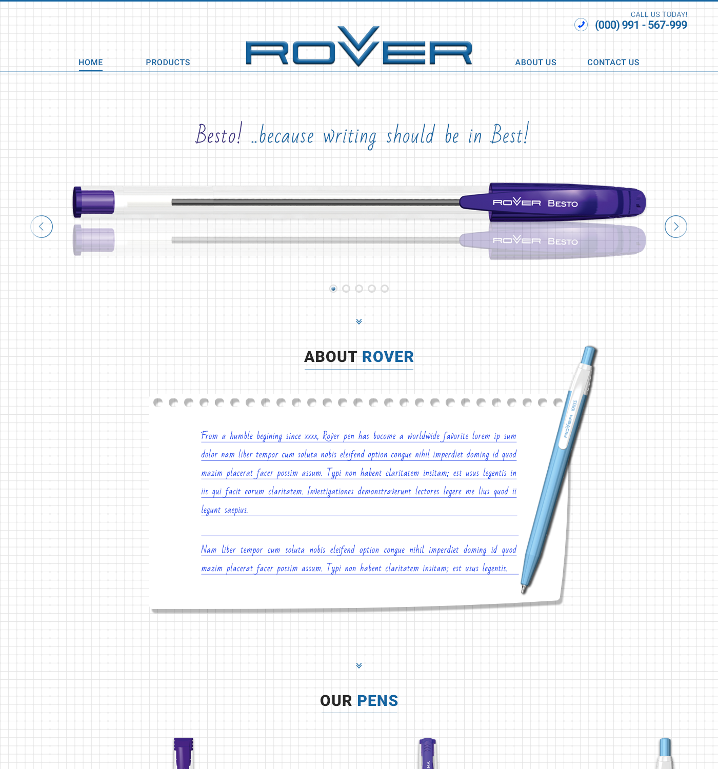 Web Design by Advanced Designs for Rover Writing Instruments | Design #11878260