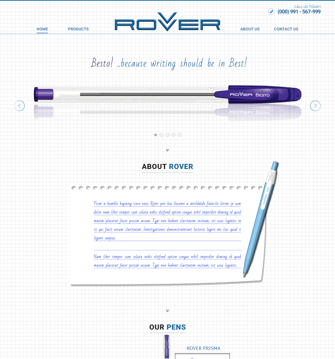 Web Design by Advanced Designs for Rover Writing Instruments | Design #11878386