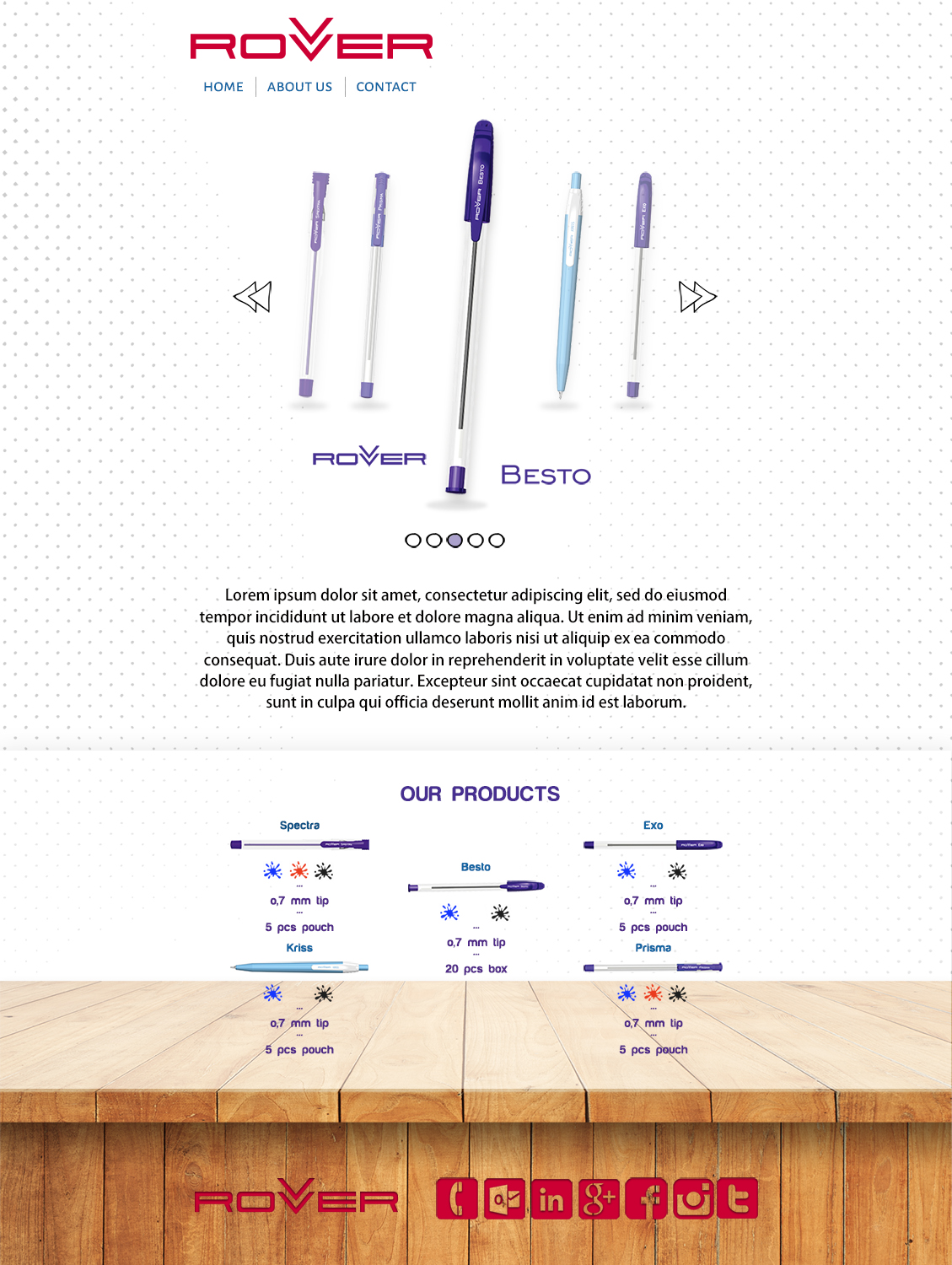 Web Design by the friendly parrot for Rover Writing Instruments | Design #11794785