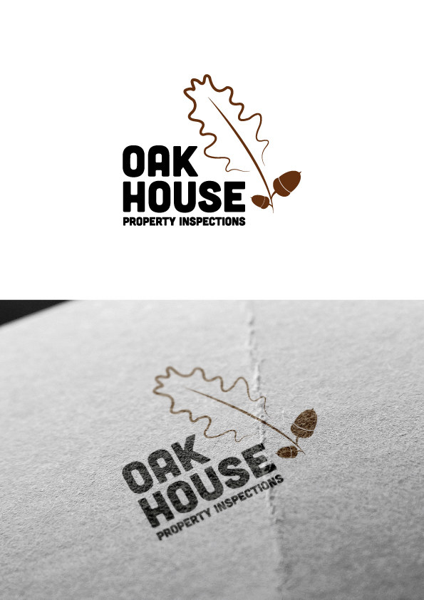 Logo Design by The Marble Peach for Oak House Property Inspections, PLLC | Design #11729984