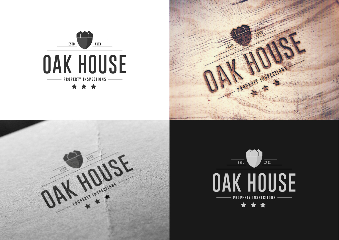 Logo Design by The Marble Peach for Oak House Property Inspections, PLLC | Design #11741198