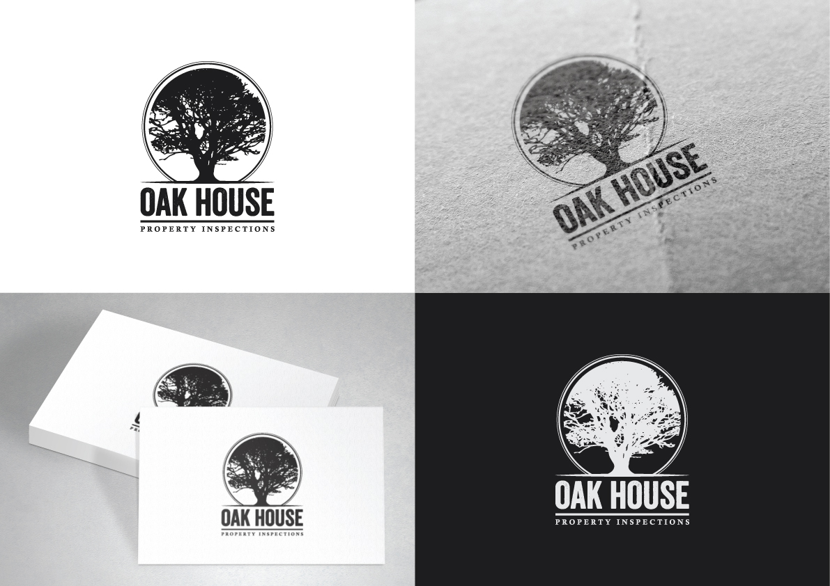 Logo Design by The Marble Peach for Oak House Property Inspections, PLLC | Design #11760042