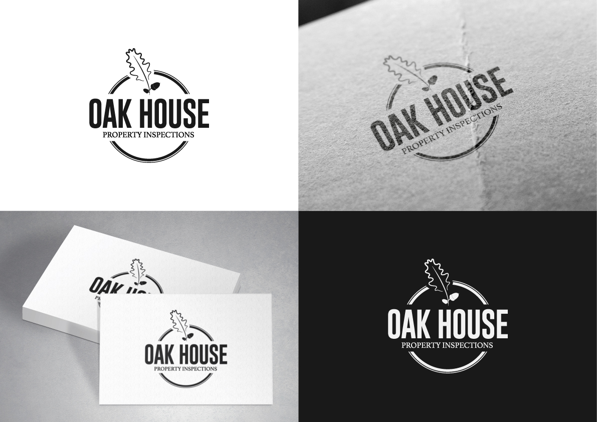 Logo Design by The Marble Peach for Oak House Property Inspections, PLLC | Design #11801701