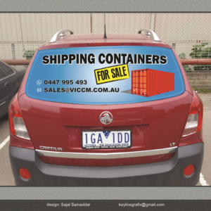 VCM sticker for the back window of a car | Design Autocollant par Sajal Samaddar
