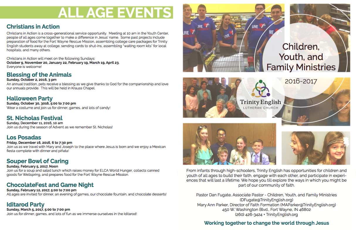 Flyer Design by Alyssa Secor for Trinity English Lutheran Church | Design #11785053