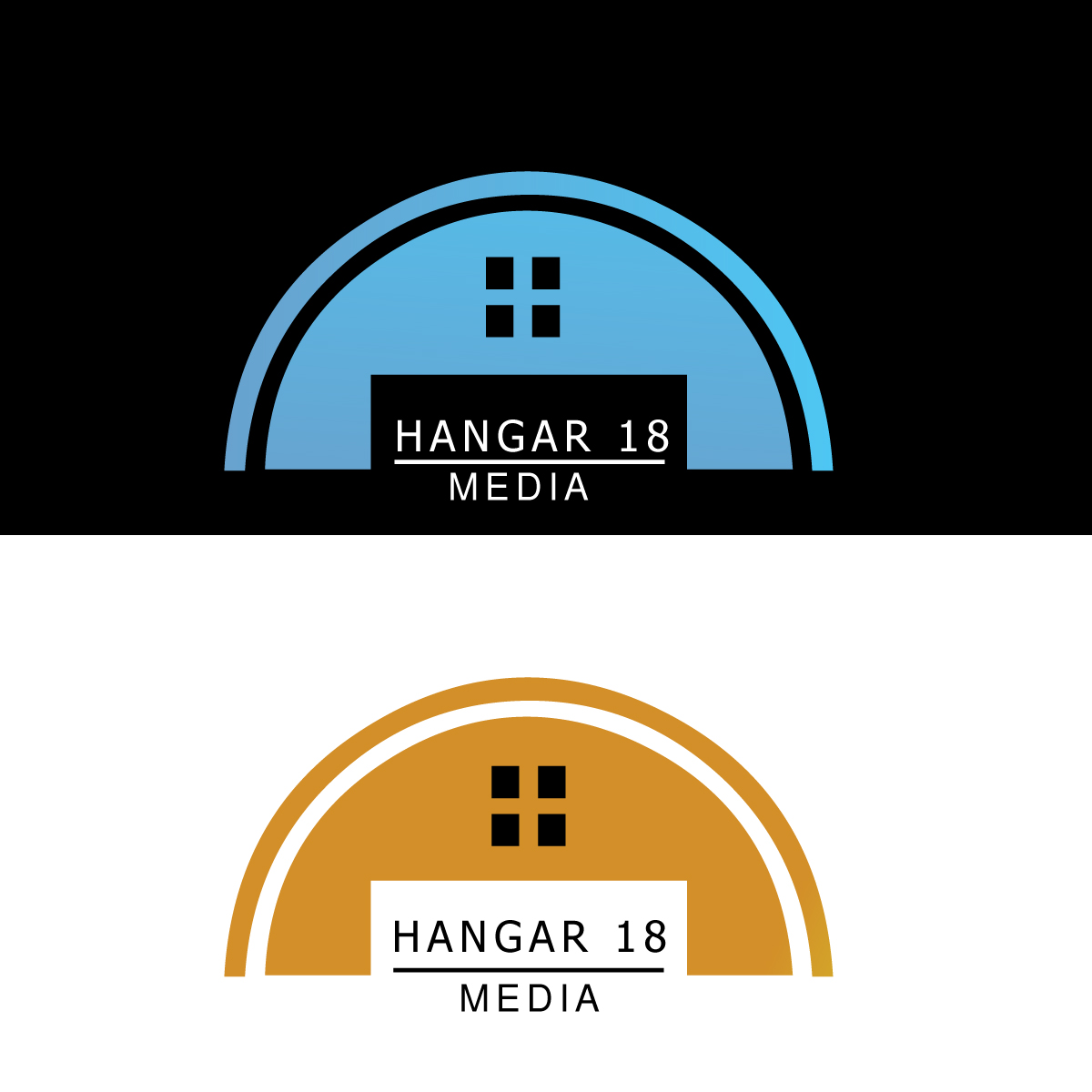 Modern Bold Film Production Logo Design For Hangar 18 Media Or H18m Or H8m By Paras Bali Design