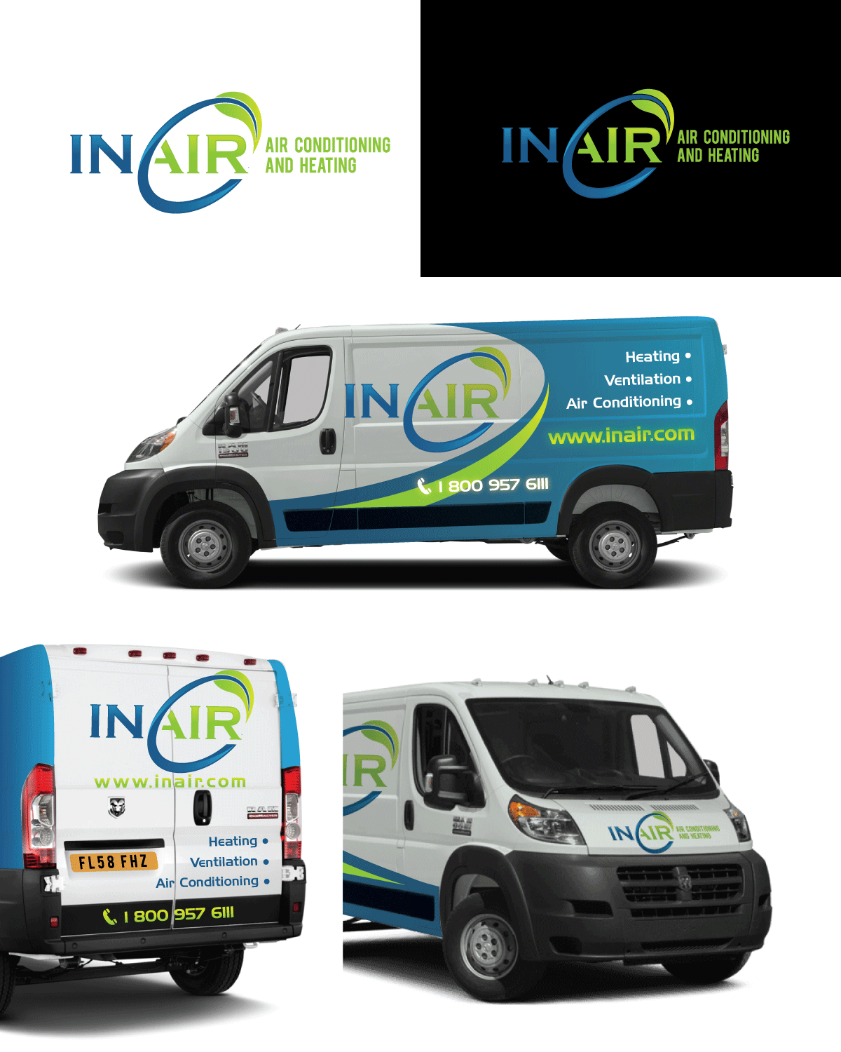 Logo Design by thulet for inAir Heating & Air, LLC | Design #11807940