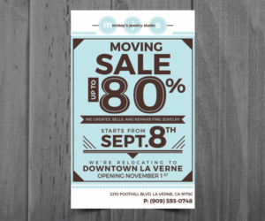 Micky's Jewelry Studio Needs a Moving Location Flyer | Diseño de Flyer por Cut and Glue