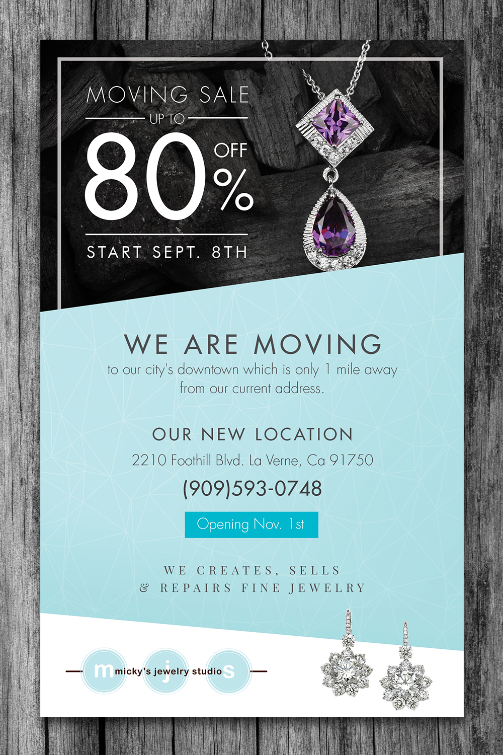 Flyer Design by sun_design for Micky's Jewelry Studio | Design #11766649