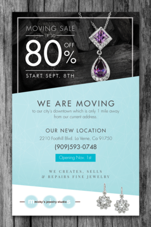 Flyer Design by sun_design for Micky's Jewelry Studio | Design: #11766649