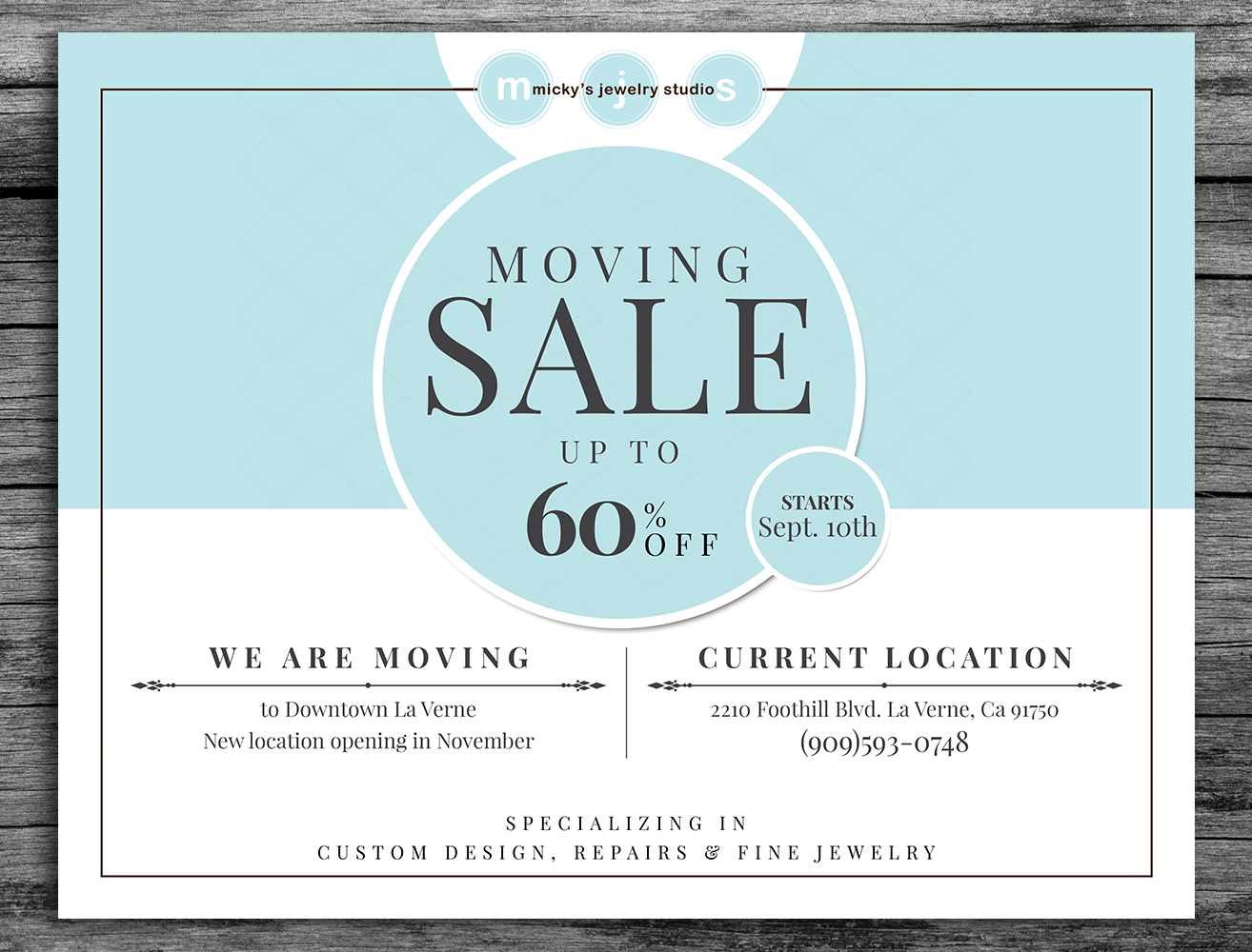 Flyer Design by sun_design for Micky's Jewelry Studio | Design #11805700