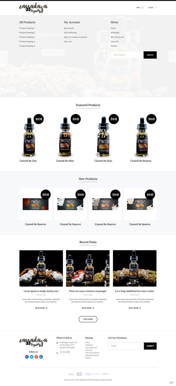 Web Design par pb pour Cassadaga Liquids, LLC | Design #11738811