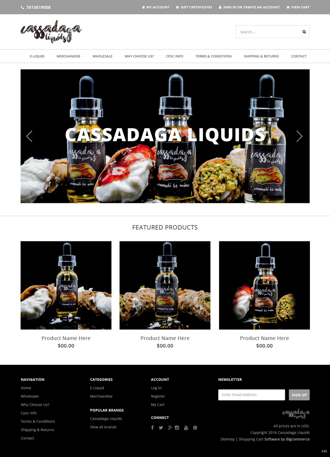 Web Design par pb pour Cassadaga Liquids, LLC | Design #11741012