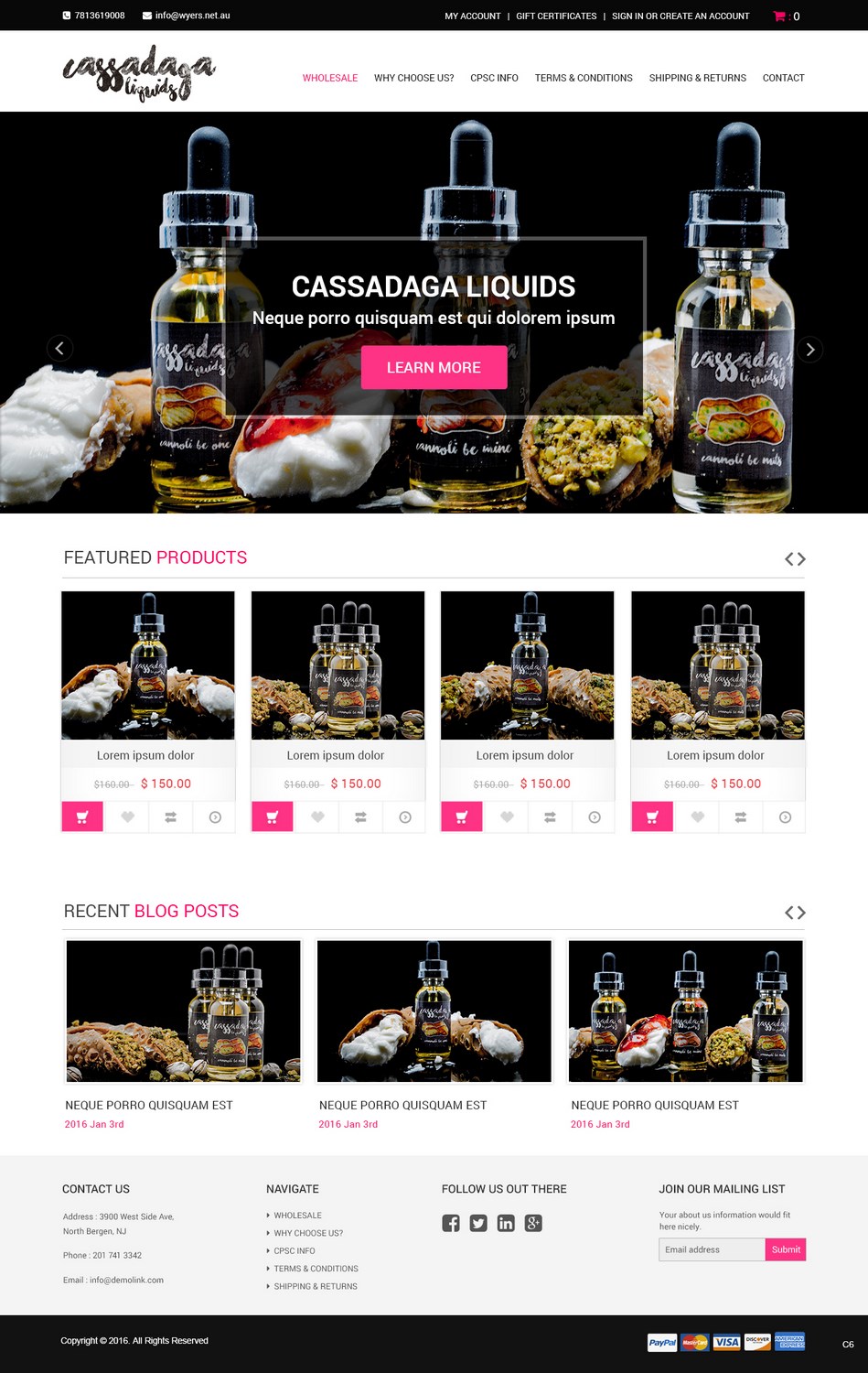 Web Design by pb for Cassadaga Liquids, LLC | Design #11749460