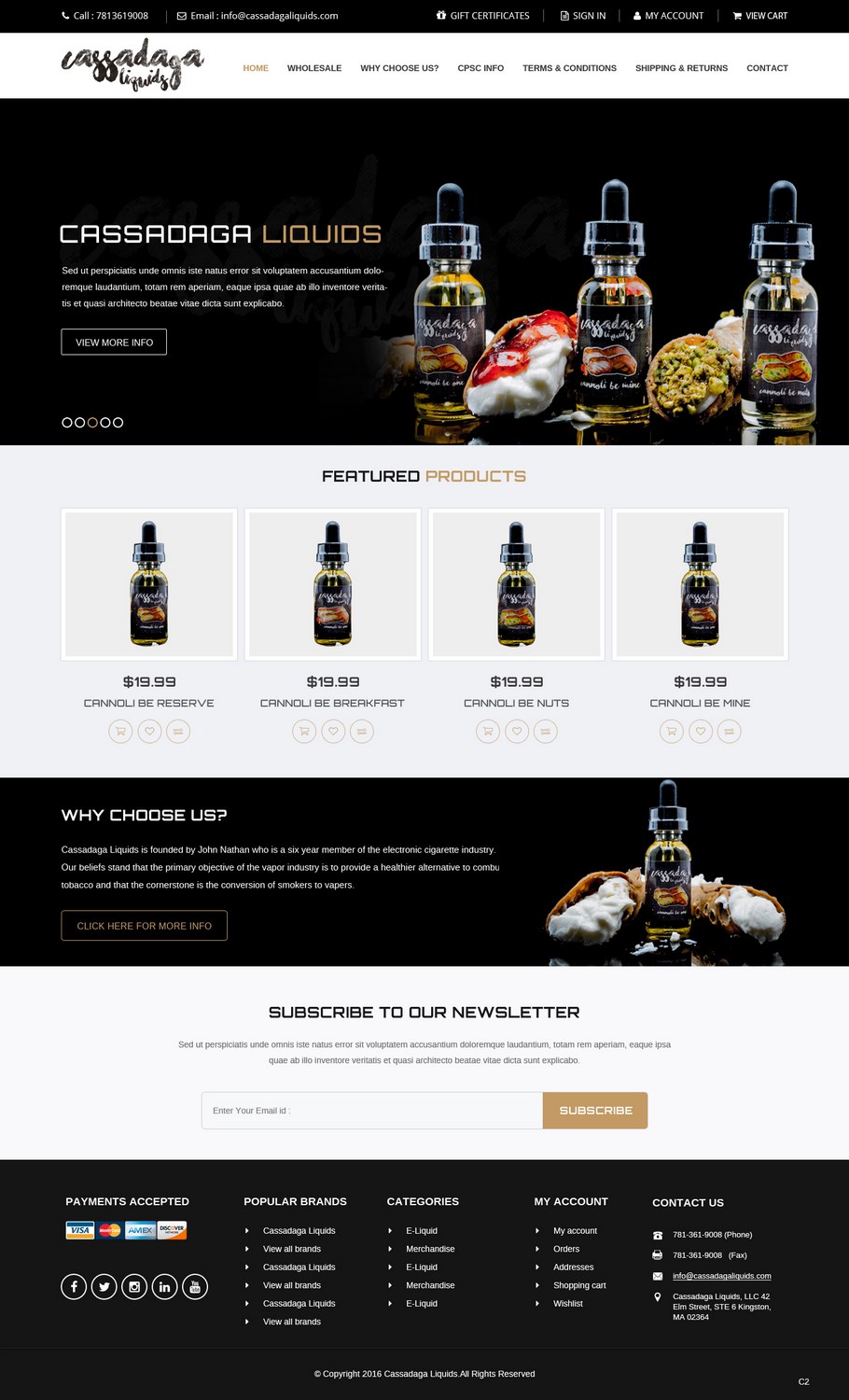 Web Design by pb for Cassadaga Liquids, LLC | Design #11822986
