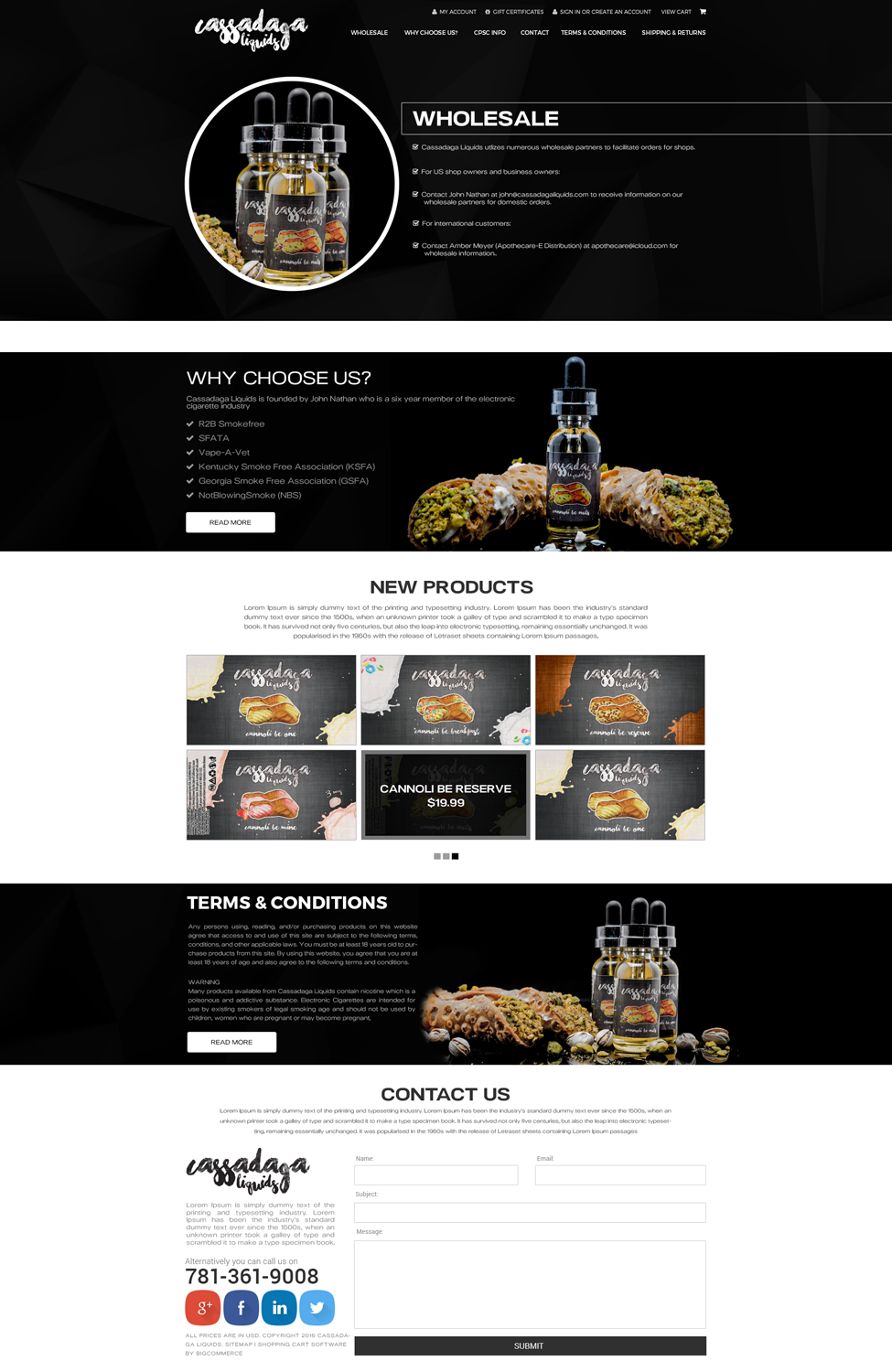 Web-Design von Impressive Sol für Cassadaga Liquids, LLC | Design #11795141