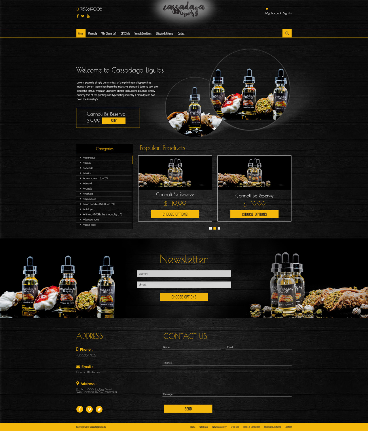 Web Design by Kingdom Vision for Cassadaga Liquids, LLC | Design #11791454