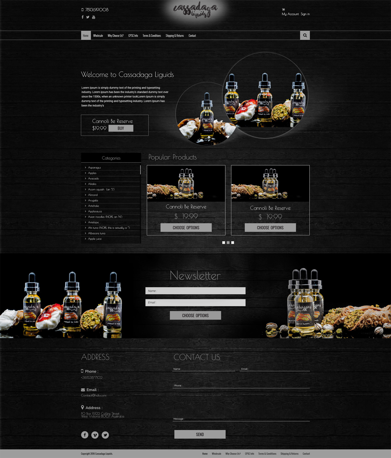 Web Design par Kingdom Vision pour Cassadaga Liquids, LLC | Design #11802343