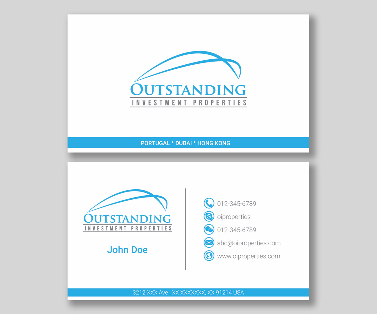 Business Card Design by ankurvats for Outstanding Investment Properties, Ltd | Design #11738091