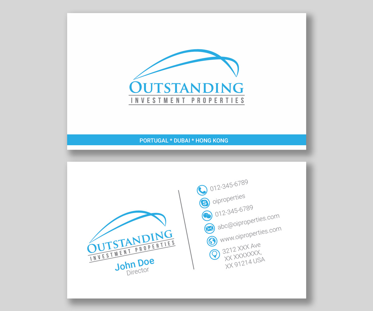 Business Card Design by ankurvats for Outstanding Investment Properties, Ltd | Design #11738093