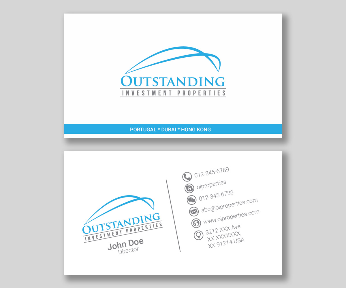 Business Card Design by ankurvats for Outstanding Investment Properties, Ltd | Design #11738094