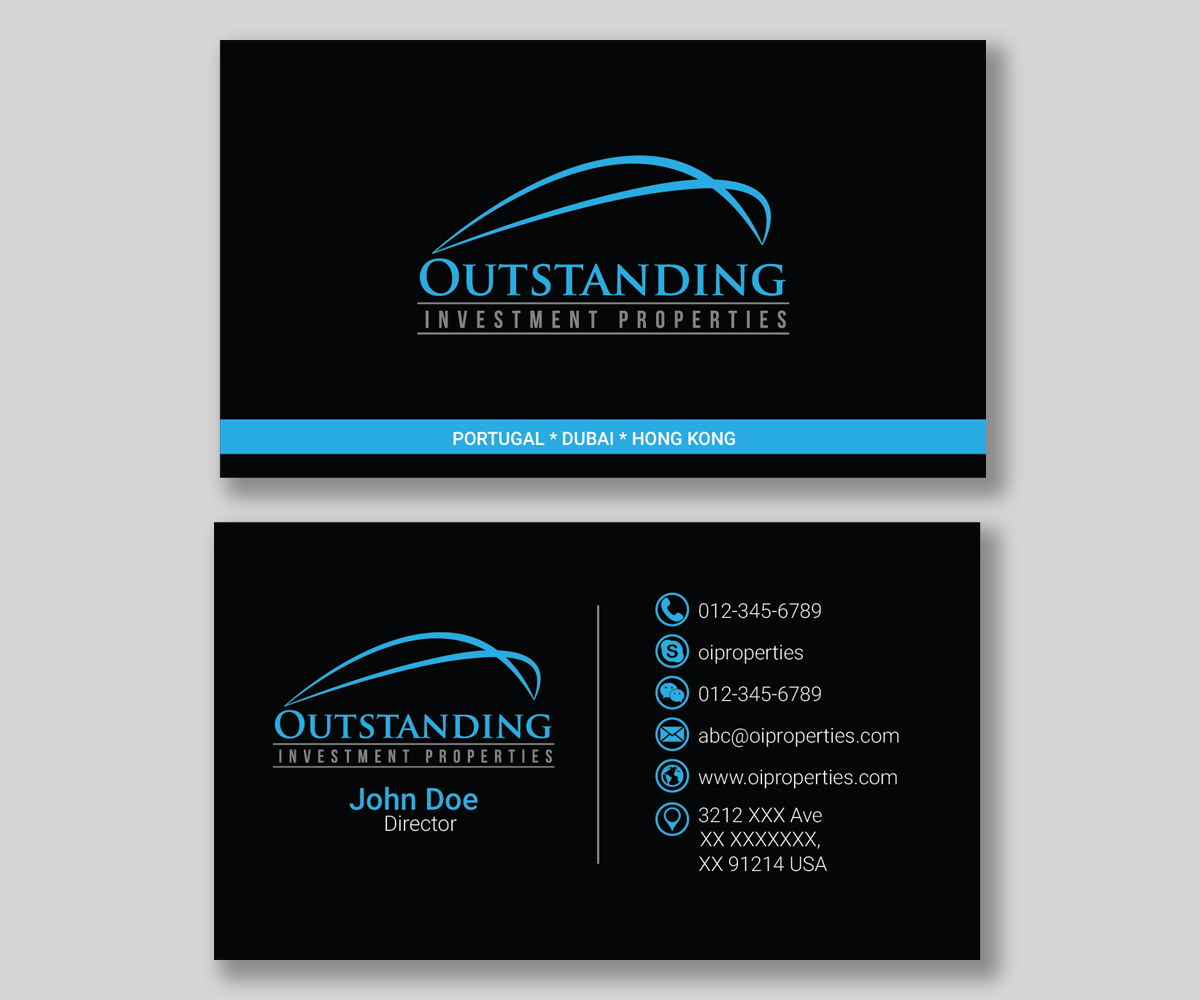 Business Card Design by ankurvats for Outstanding Investment Properties, Ltd | Design #11738100