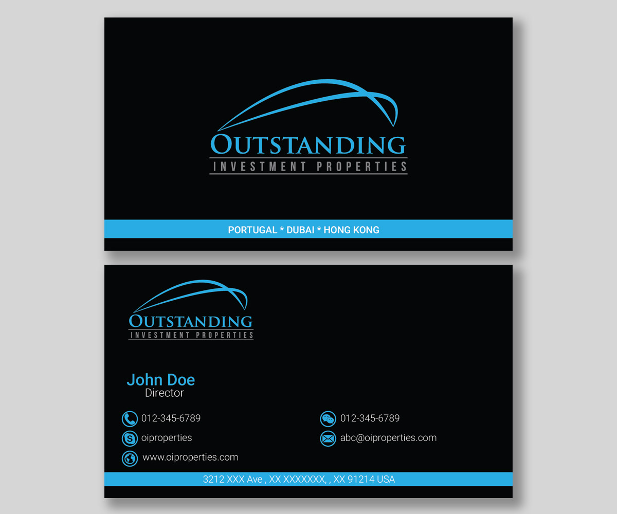 Business Card Design by ankurvats for Outstanding Investment Properties, Ltd | Design #11738101