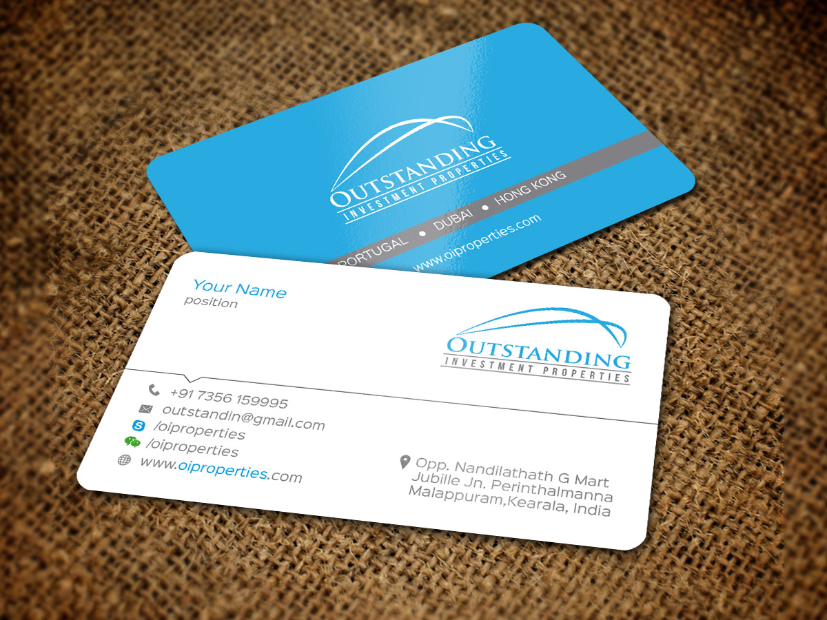 Diseño de Tarjeta de Presentación por snowymasterdesigns para Outstanding Investment Properties, Ltd | Diseño #11744446
